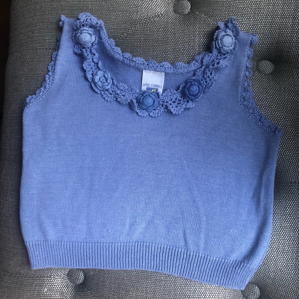 APRIL CORNELL girls blue sweater vest size 4